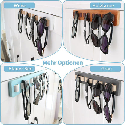 Brillenhalter Sonnenbrillen Organizer Wandmontage Holz Grau