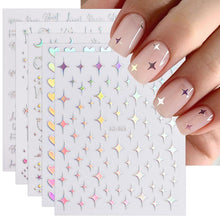 Aurora Nagelsticker – 12 Blatt Holografische Nail Art Aufkleber