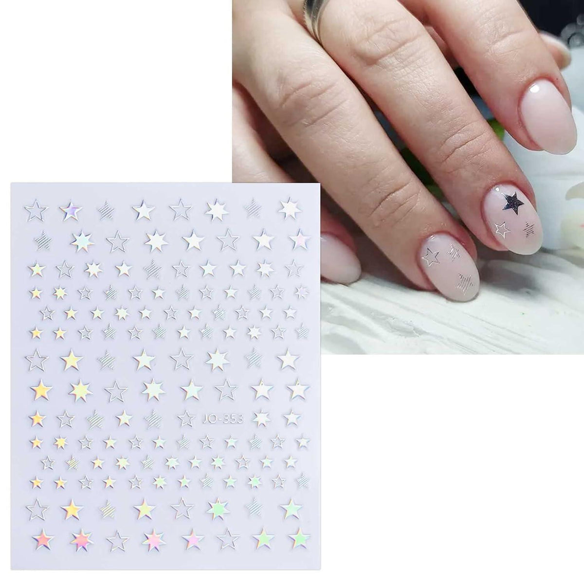 Aurora Nagelsticker – 12 Blatt Holografische Nail Art Aufkleber