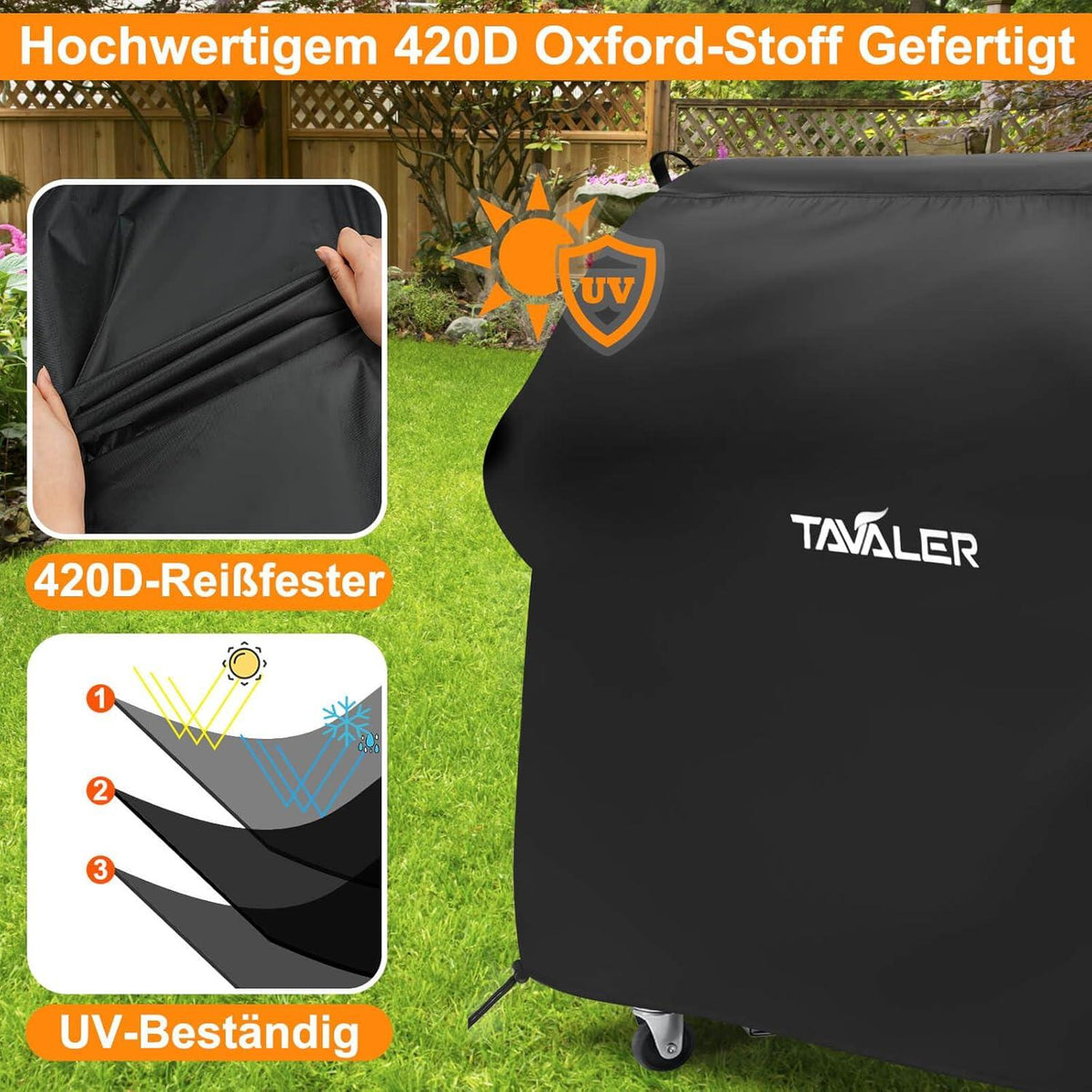 Grillabdeckung Wetterfest 140x65x120 cm Oxford-Stoff Gasgrill