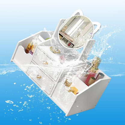 Weißer Cosmetic Organizer mit Spiegel