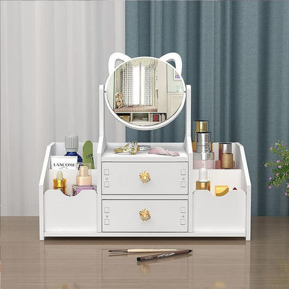Weißer Cosmetic Organizer mit Spiegel