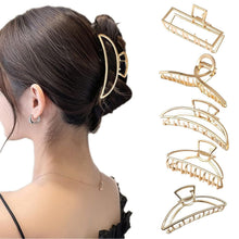 5x Haarklammern Groß für Dickes Haar, Gold Metall Haarschmuck