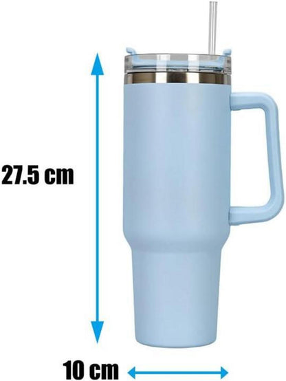 Somerway 1182ml Doppelwandiger Vakuum Isolierbecher mit Griff, Stroh