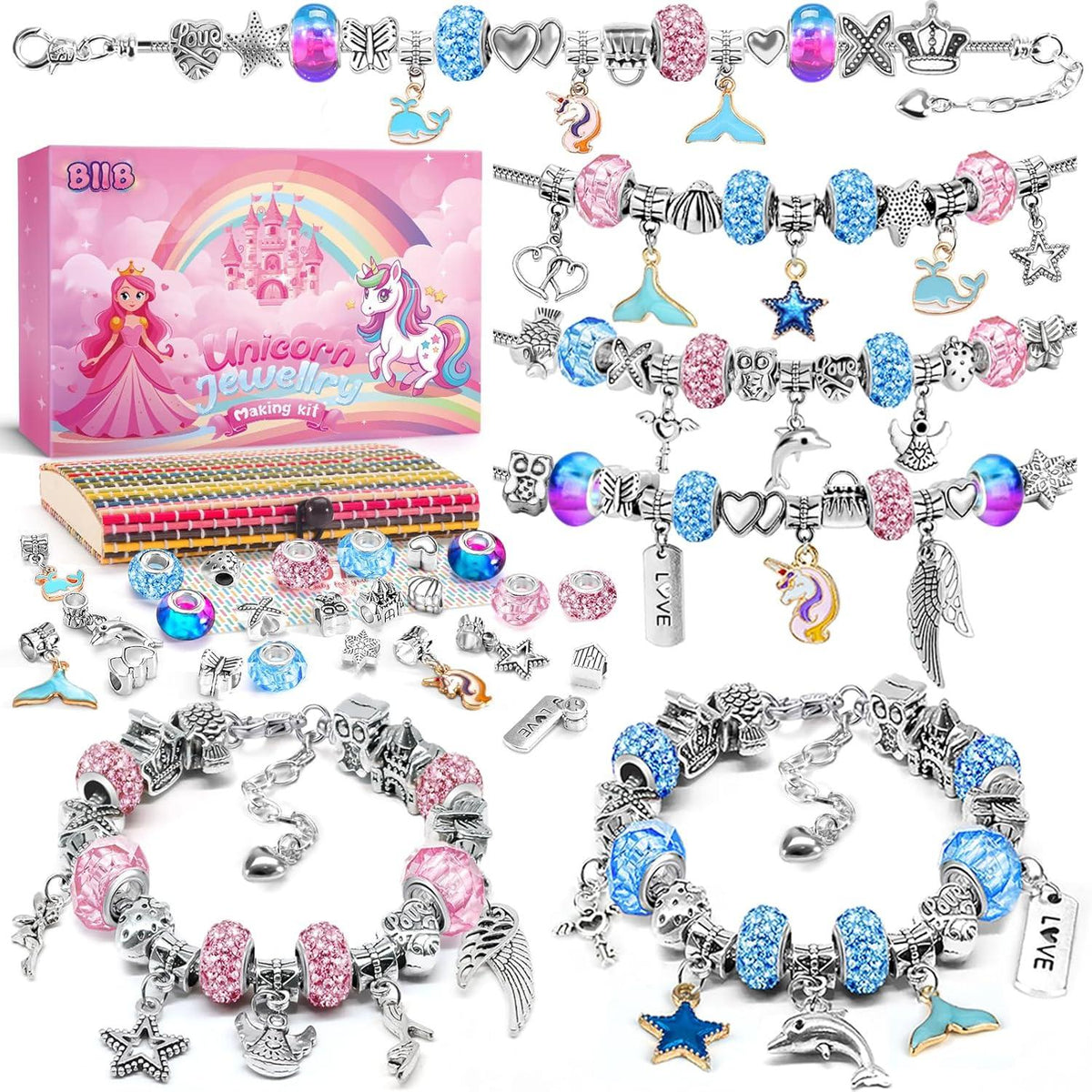 BIIB Einhorn Armband Bastelset Mädchen 6+ Jahre Weihnachtsgeschenke