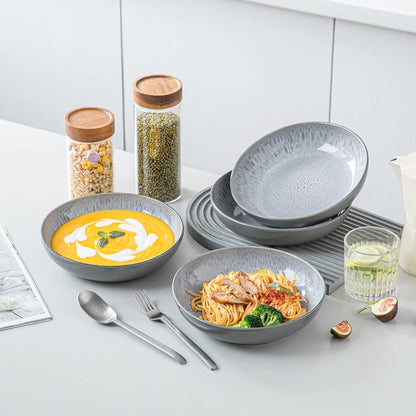 vancasso KARST Suppenschalen Set 4er, Pastateller, Spaghetti