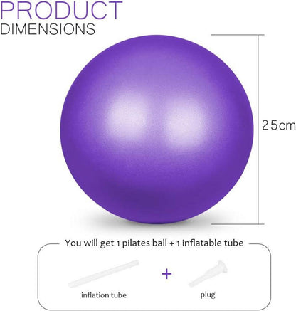 Gymnastikball 25cm Soft Yoga Ball mit Strohhalm Blau-Lila