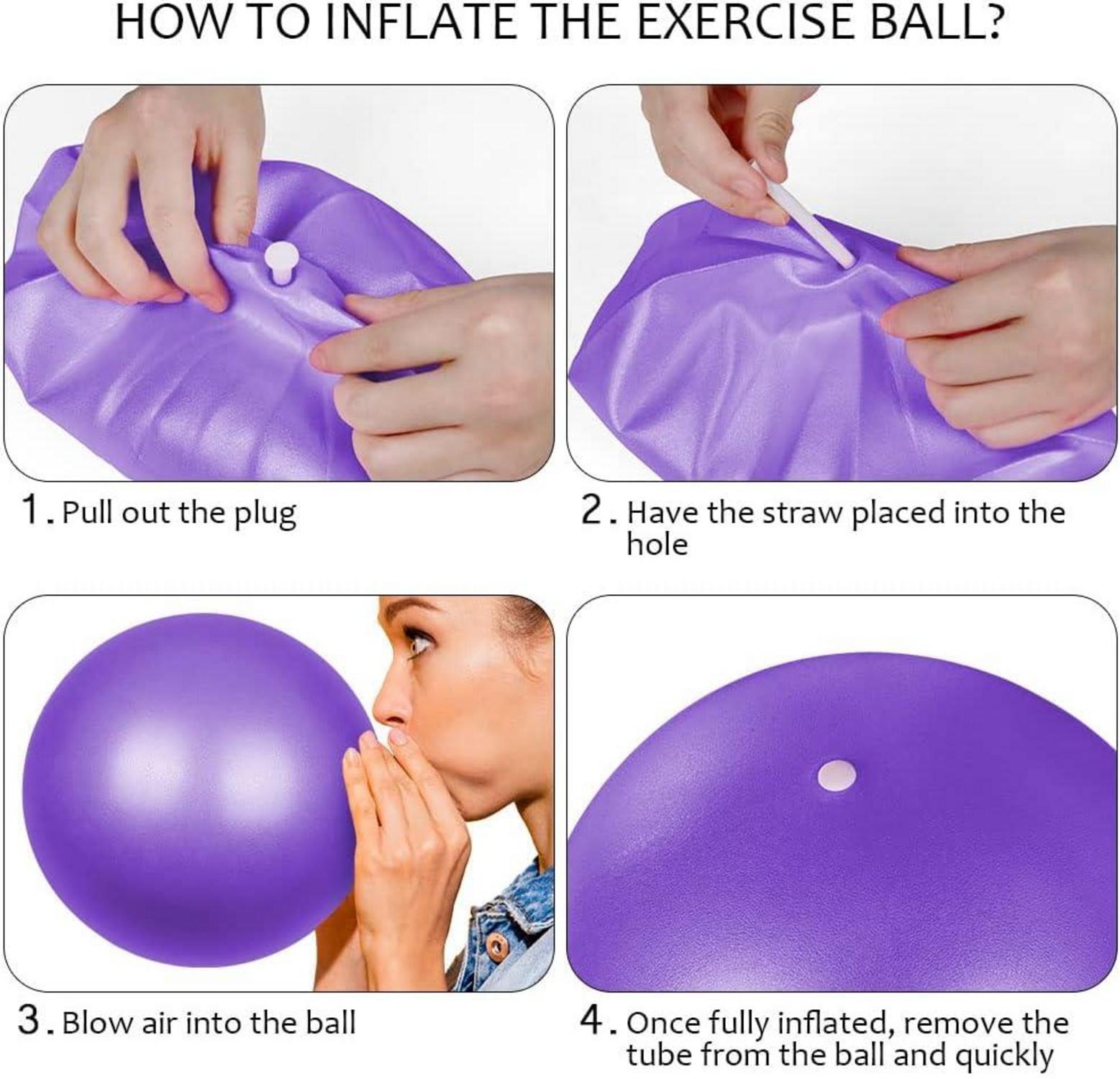 Gymnastikball Pilates Yoga Ball 25cm Anti-Burst-Übungsball Blau+Lila