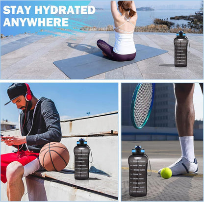 2 Liter Sport-Trinkflasche mit Strohhalm, BPA-frei, auslaufsicher