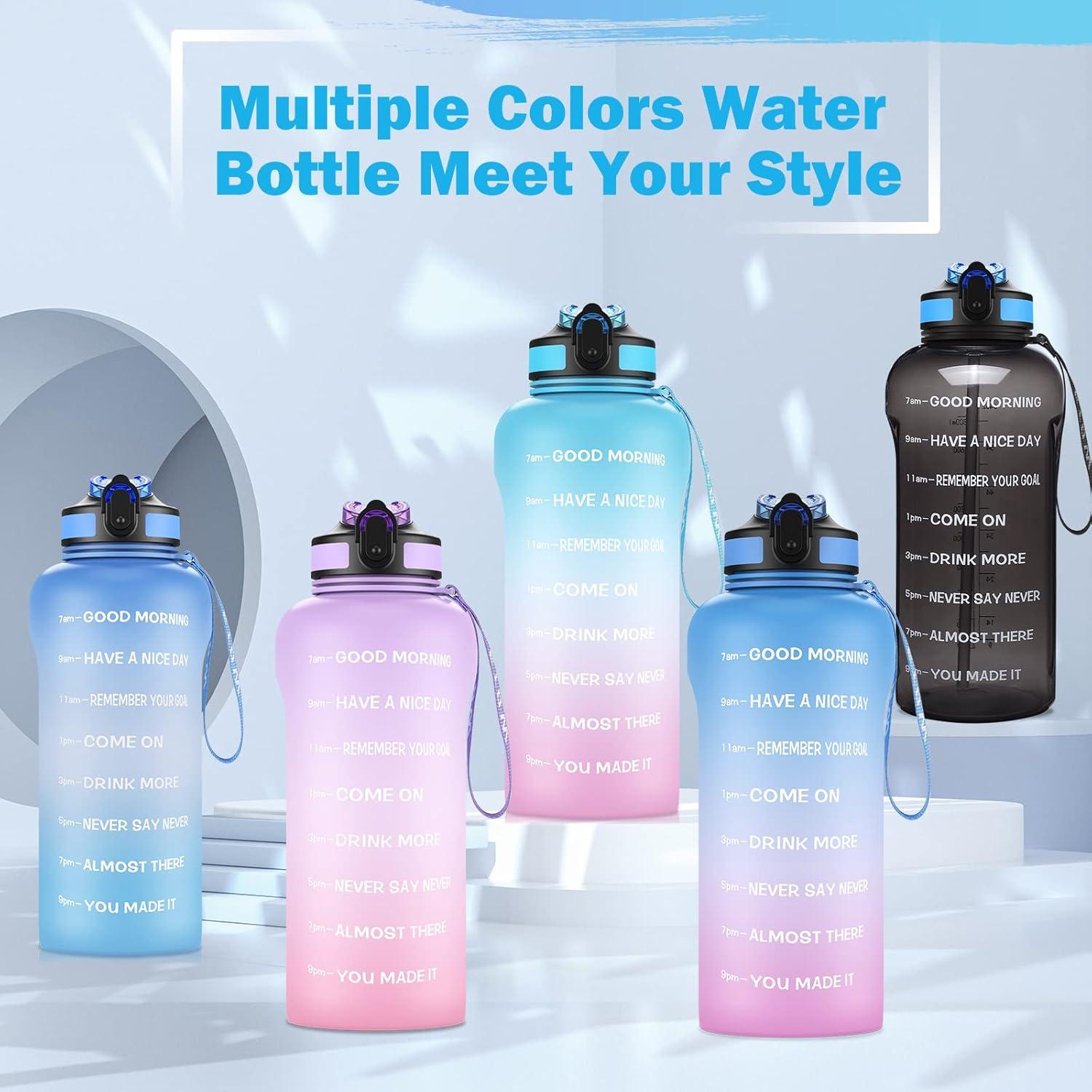 ETDW 2L Trinkflasche Sport Strohhalm 2000ml BPA Frei Auslaufsicher