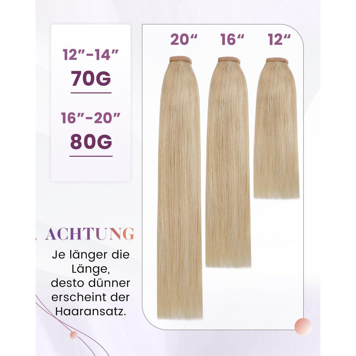 Echthaar Zopfbraut – Braun Blond Highlight 35cm