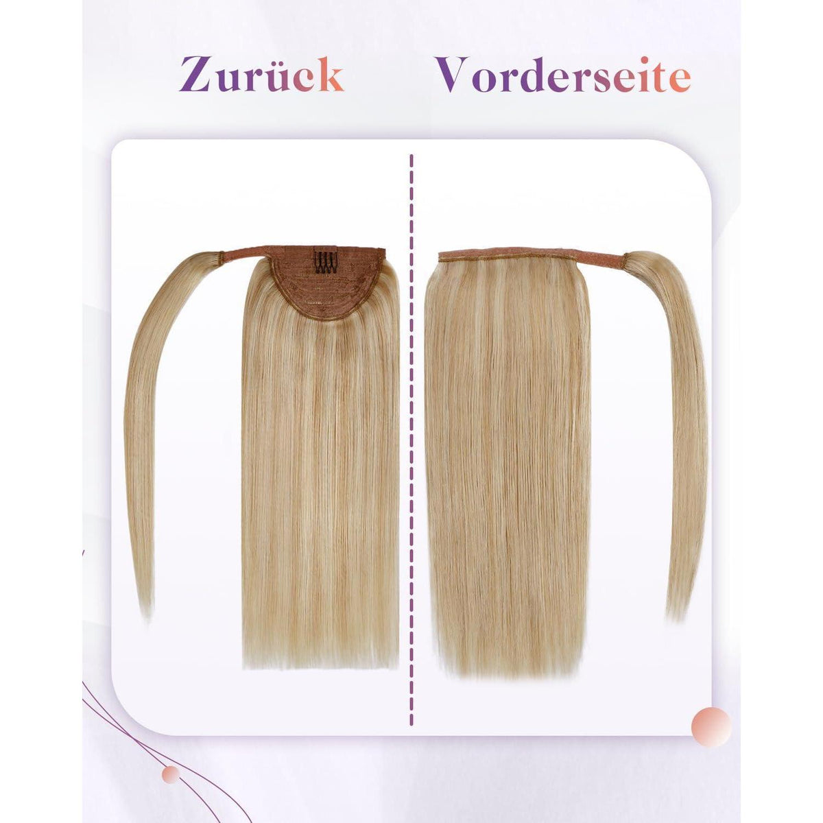 Echthaar Zopfbraut – Braun Blond Highlight 35cm