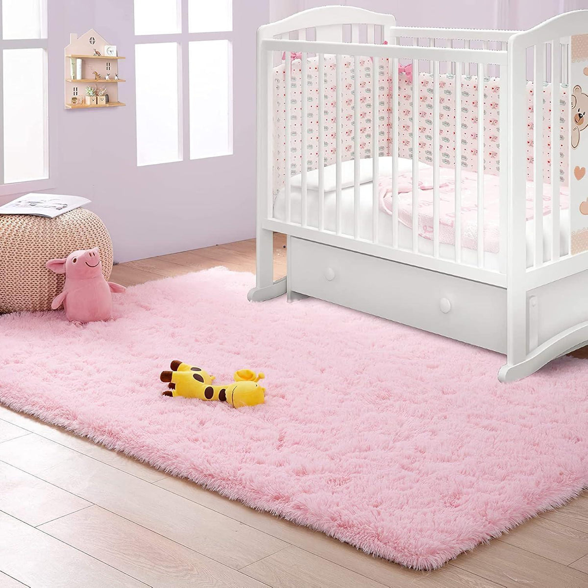 Weicher Hochflor Shaggy Teppich Rosa 200x300 cm