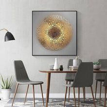Abstrakte Leinwandbilder Gold 4er Set 50x50cm Rahmenlos