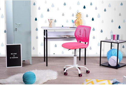 Homy Casa Schreibtischstuhl Rosa ergonomisch verstellbar Stoffsitz