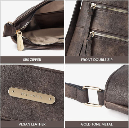 Damen Umhängetasche Mittel PU Leder Crossbody Schultertasche