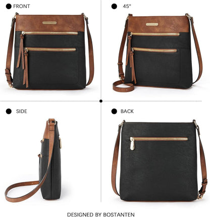 Damen Handy Umhängetasche PU Leder Crossbody Reißverschlusstasche