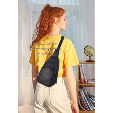 Telena Damen PU Leder Crossbody Sport Umhängetasche Schwarz