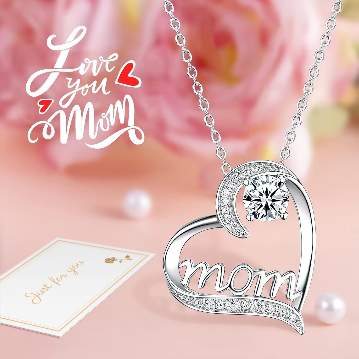 Ewige Rose Mama Halskette Geburtstagsgeschenk Mutter Rot