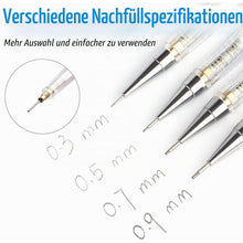 Druckbleistift Set mit Minen & Radiergummi (0,3/0,5/0,7/0,9 mm)