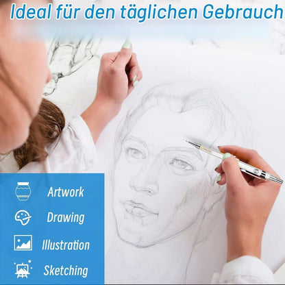 Druckbleistift Set mit Minen & Radiergummi (0,3/0,5/0,7/0,9 mm)