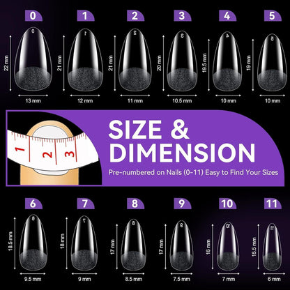 Kurze Mandel Nagelspitzen – 120 Stück für DIY Nageldesign