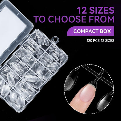 Kurze Mandel Nagelspitzen – 120 Stück für DIY Nageldesign