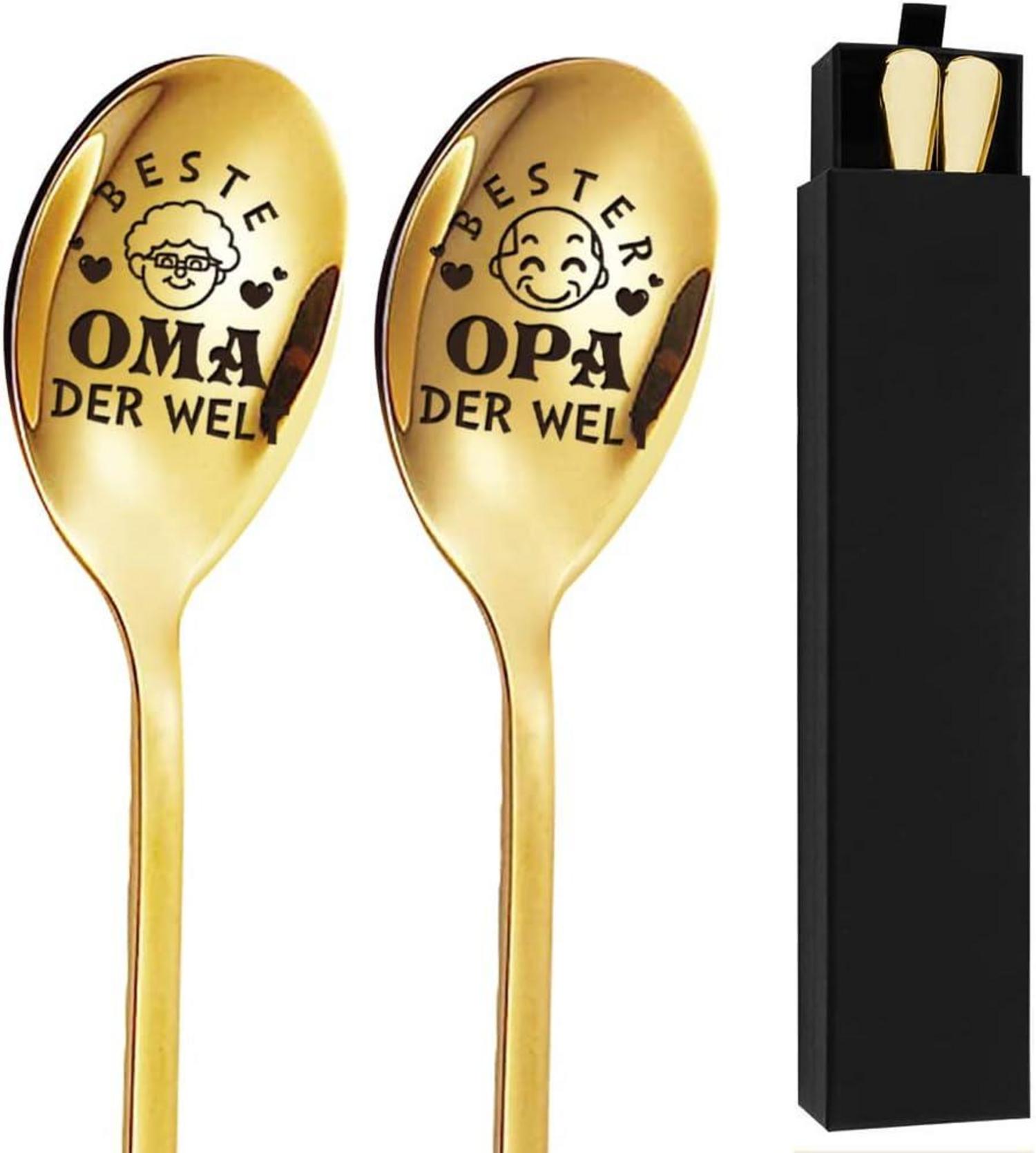 Beste Oma und Bester Opa Löffel mit Gravur Set