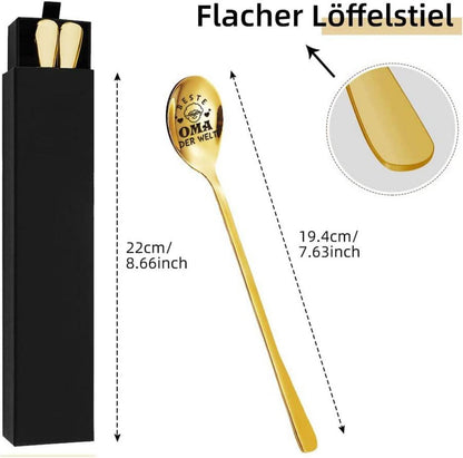 2er Oma Opa Geschenke Gravierte Lange Löffel Welt Besten Oma