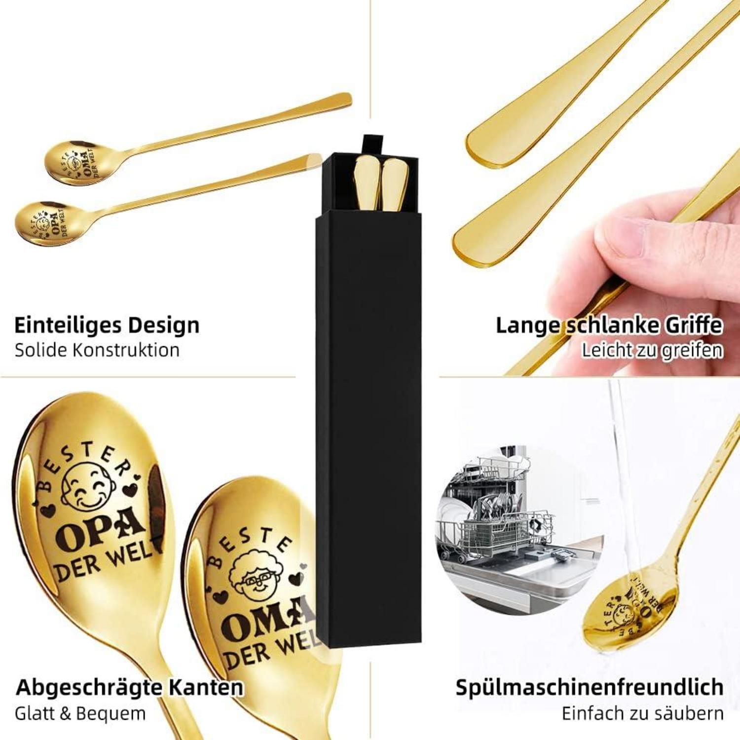 Löffel mit Gravur Oma Opa Weihnachtsgeschenke 2er Set