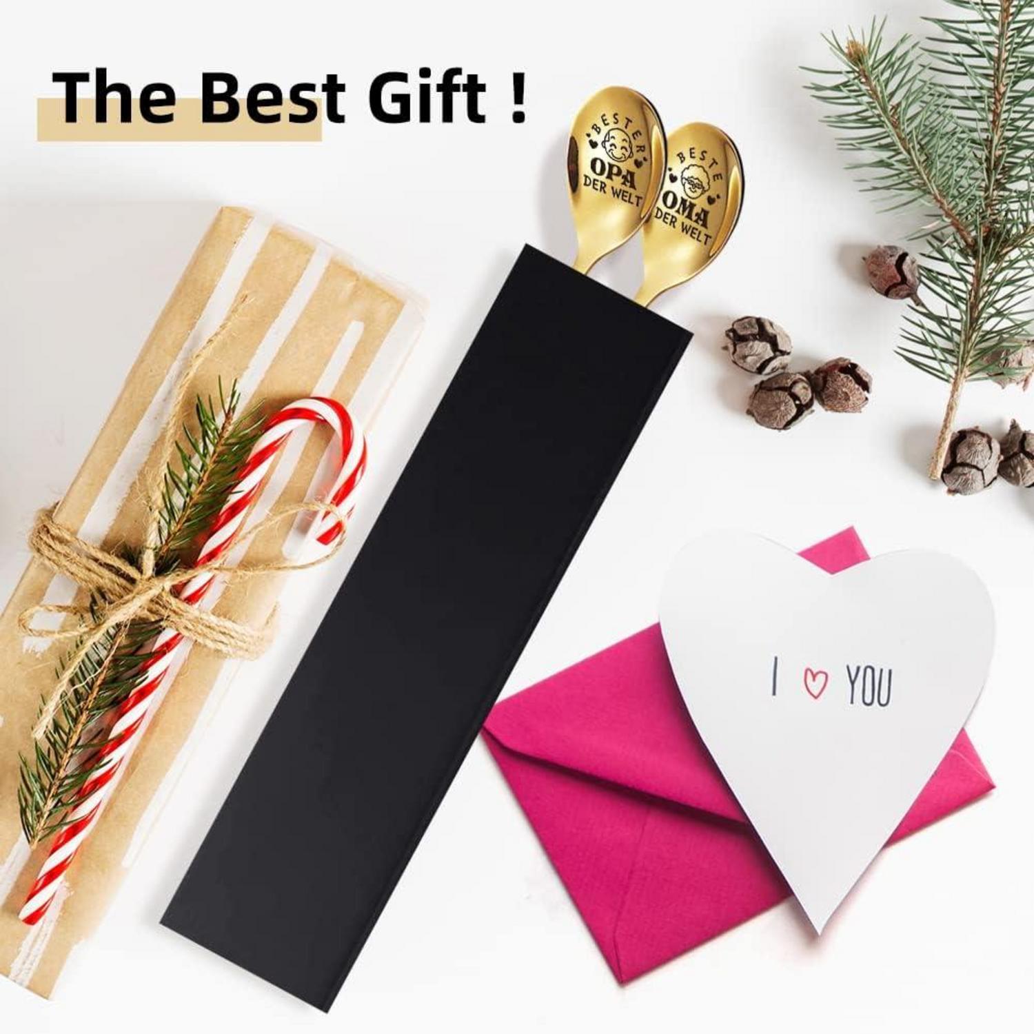 2er Oma und Opa Geschenke Lange Löffel mit Gravur Weihnachtsgeschenke