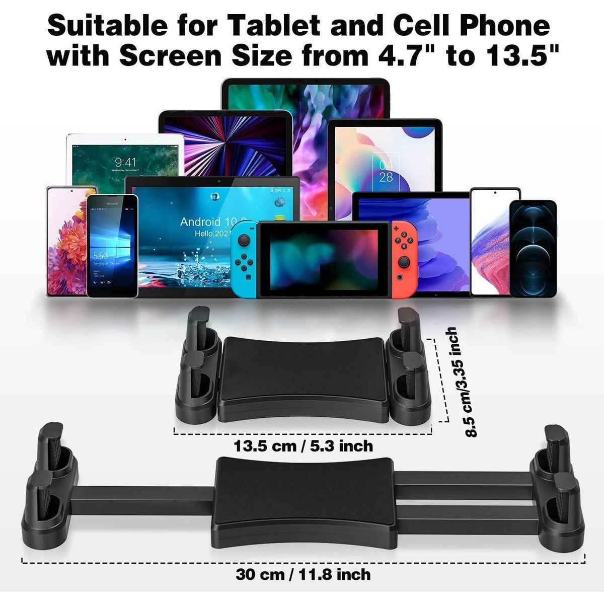 Tablet Halterung Auto 360° Drehbar – Verstellbar für iPad & iPhone