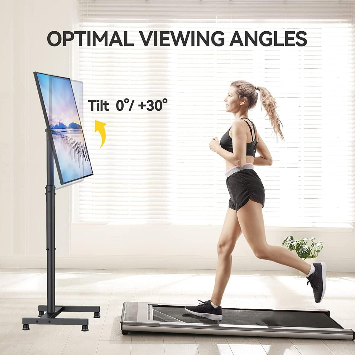 TV-Ständer für 13-50 Zoll Flat & Curved TVs bis 44 lbs, Höhenverstellbarer Monitor-Bodenständer, VESA 200x200