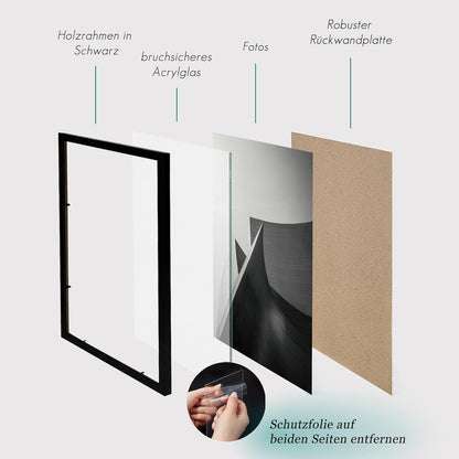 Schwarze Bilderrahmen 30x40cm Holz Fotorahmen 12x16 Zoll 3er