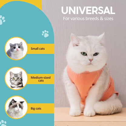 Katzenbody Erholungsanzug Modal Kastration Spay Suit Katze Koralle S