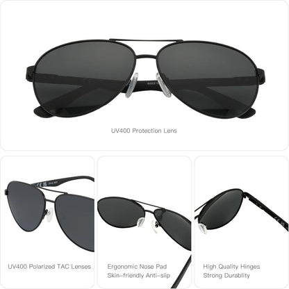 Polarisierte Retro Pilotenbrille Kohlefaser Metall Rahmen UV400 PRO