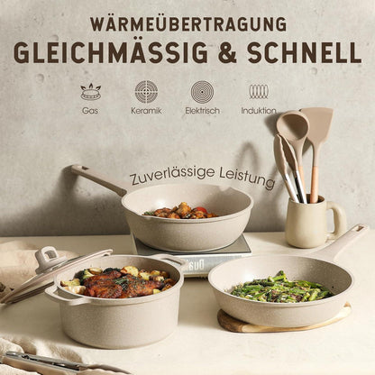 Carote 11-teiliges Pfannenset mit Antihaft-Beschichtung
