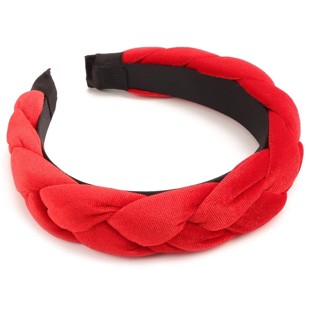 Geflochtenes Samt Stirnband Elastisch Criss Cross Haarband Rot