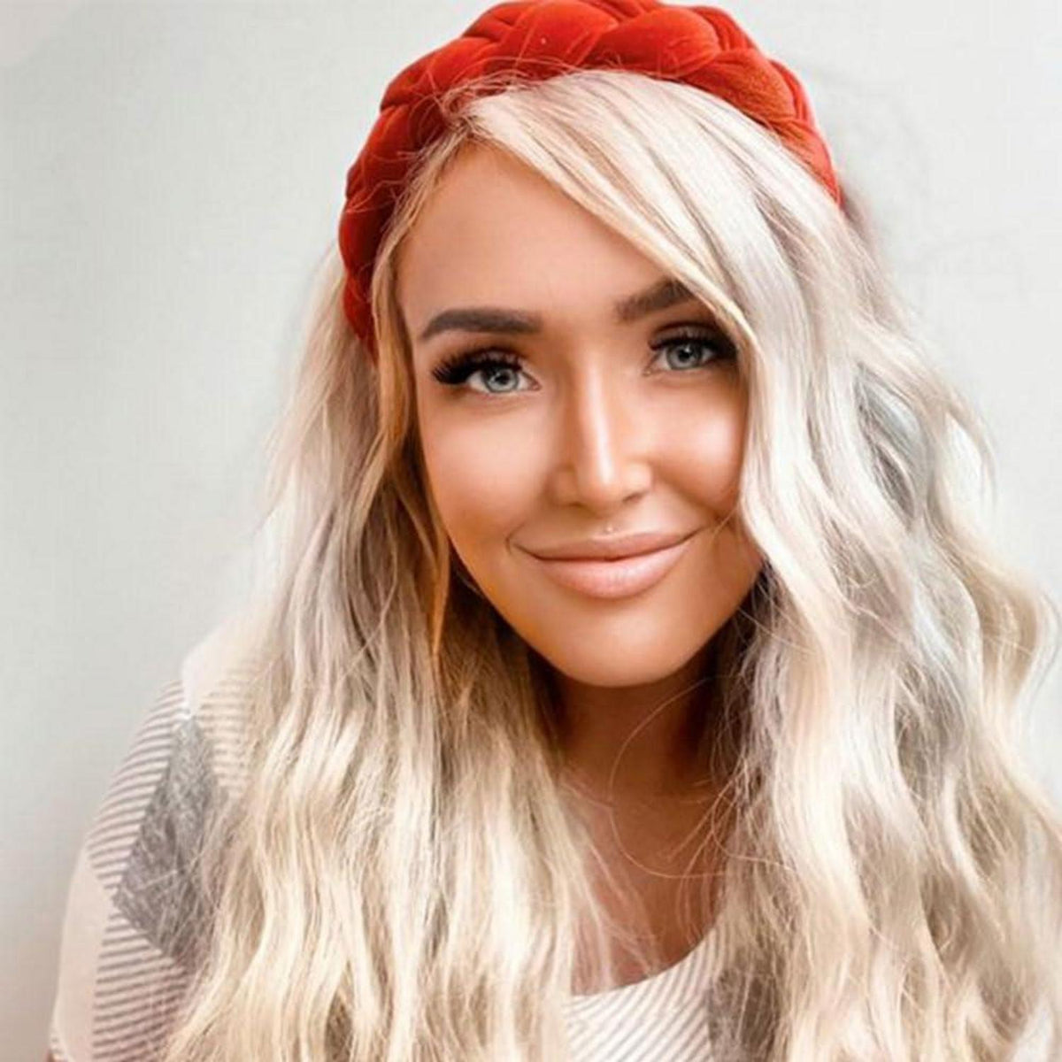 Geflochtenes Samt-Stirnband für Damen, Elastisches Haarreif