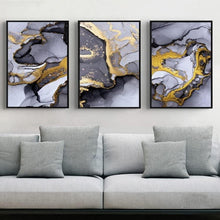 Abstrakte Wandbilder Wohnzimmer Grau Golden Marmor Textur