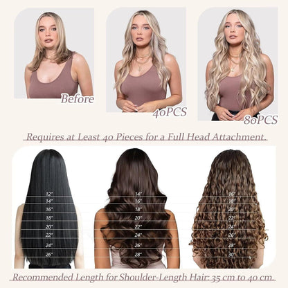 Echthaar Tape Extensions #613 Blond 55 cm – Remy Haarverlängerung