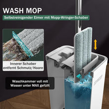 JOYMOOP Wischmopp Eimer Auswringer-Set 5 Mikrofaser-Mopps