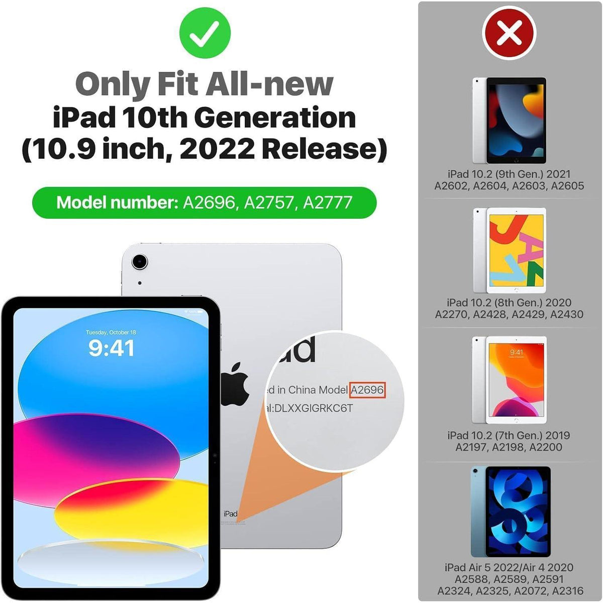 iPad Hülle 11/10. Gen. 11/10,9 Zoll Orange mit Ständer