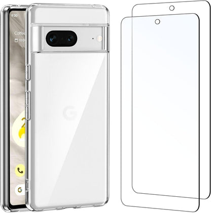 Google Pixel 7 Schutzhülle mit Panzer Schutz Glas - Ultra Transparent