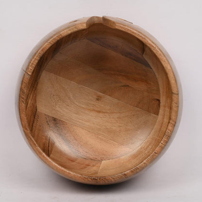 Handgefertigter Schalenhalter aus Akazienholz mit Löchern 17,78 x