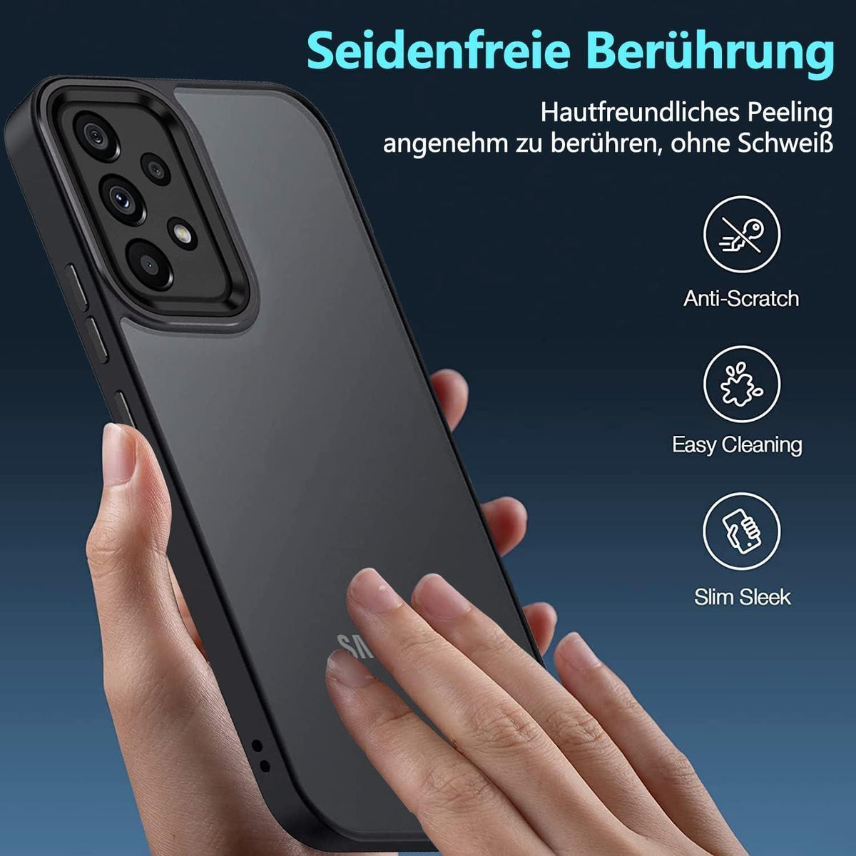 Handyhülle Samsung Galaxy A33 5G Matt Transluzent Schwarz
