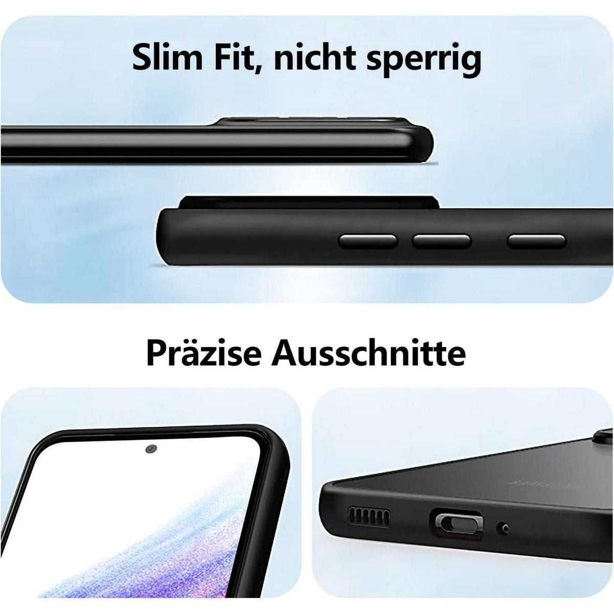 Handyhülle Samsung Galaxy A33 5G Matt Transluzent Schwarz