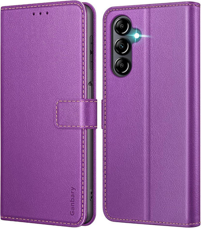Galaxy A14 4G/5G Handyhülle Leder Klapphülle Violett