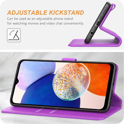 Galaxy A14 4G/5G Handyhülle Leder Klapphülle Violett