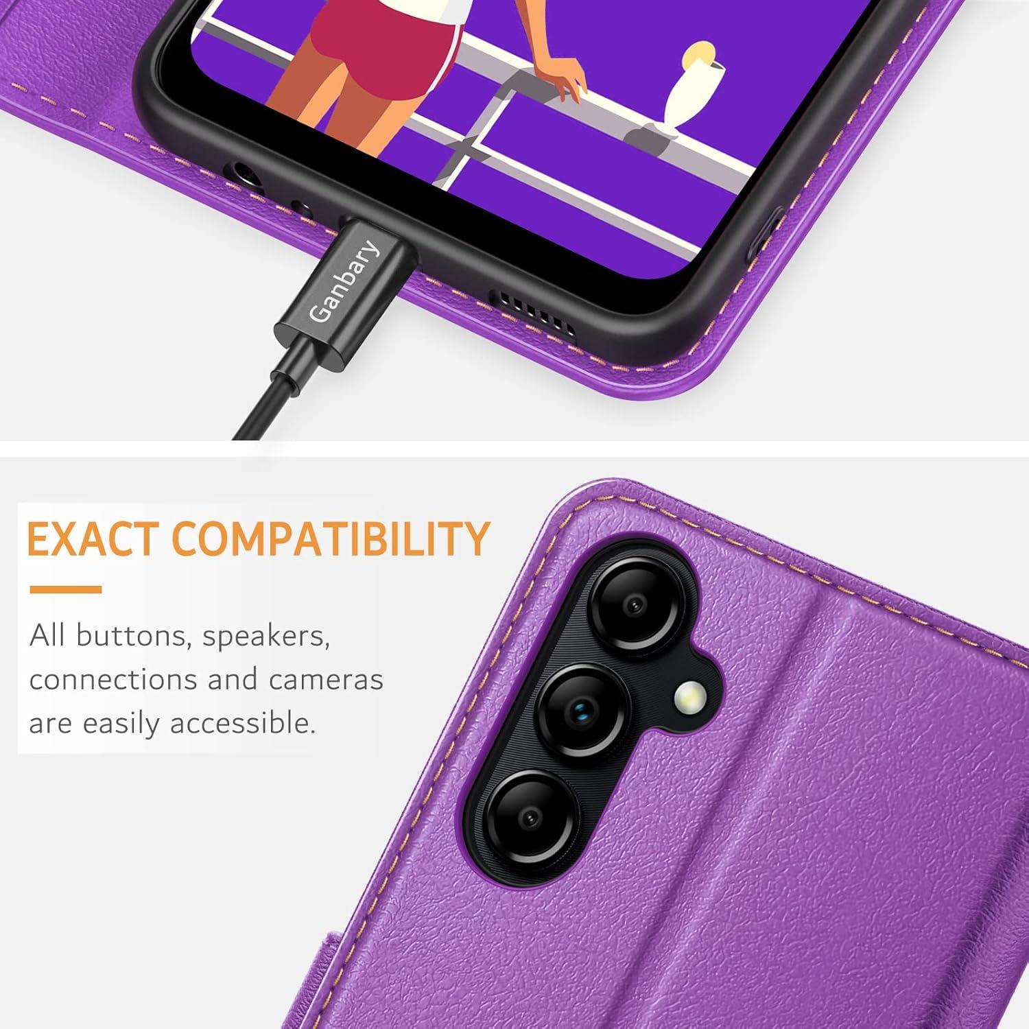 Handyhülle Samsung Galaxy A14 4G 5G Leder Klapphülle Kartenschlitzen